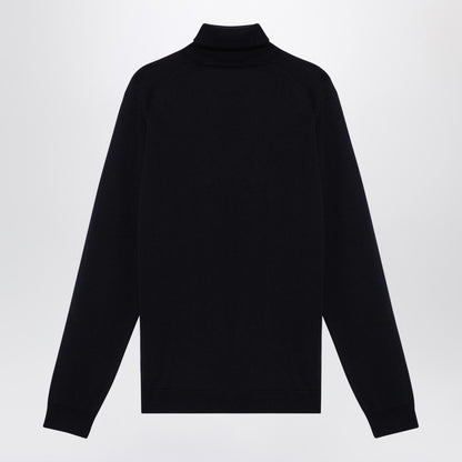Navy Merino Wool Turtleneck Sweater