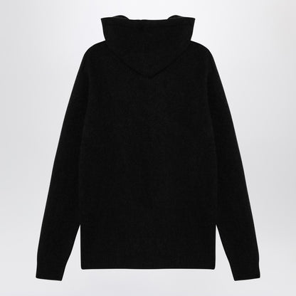 Black Cashmere Hooded Sweatshirt