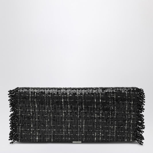 Black Pilgrim clutch bag with micro sequins