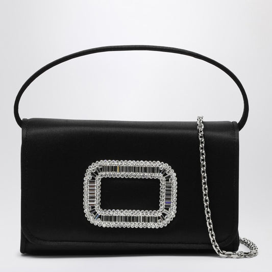 Black Satin Micro Pilgrim Bag