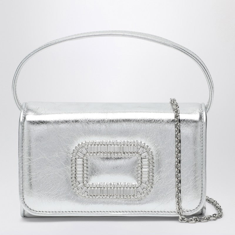 Silver Leather Micro Pilgrim Bag