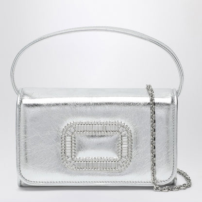 Silver Leather Micro Pilgrim Bag