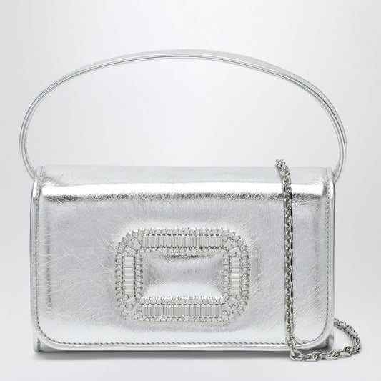 Silver Leather Micro Pilgrim Bag