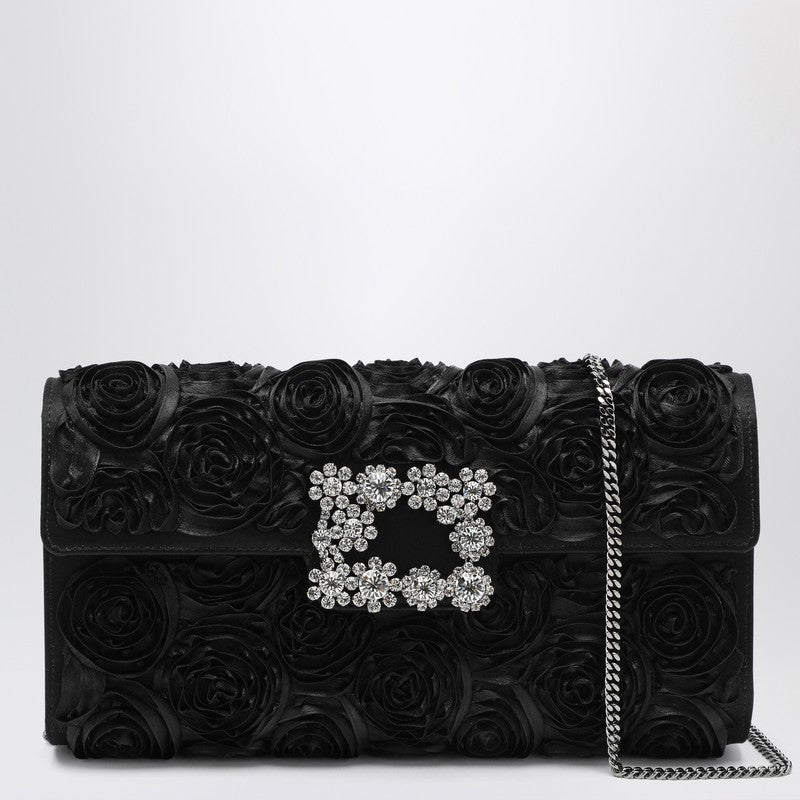 Black Flower clutch bag Efflorescence
