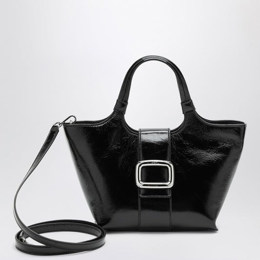 Mini Viv'' Choc Black Leather Shopping Bag