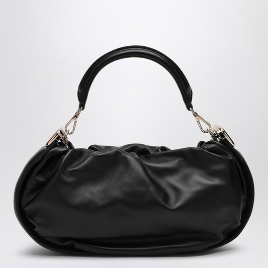 Viv'' Choc Royal Black Leather Hobo Bag