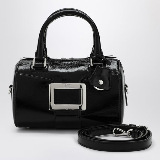 Belle Vivier Mini Bowling Bag In Black Patent Leather