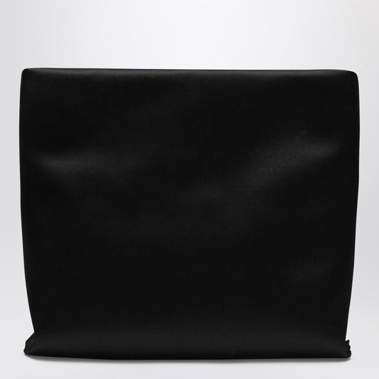 Trompette Clutch in black satin