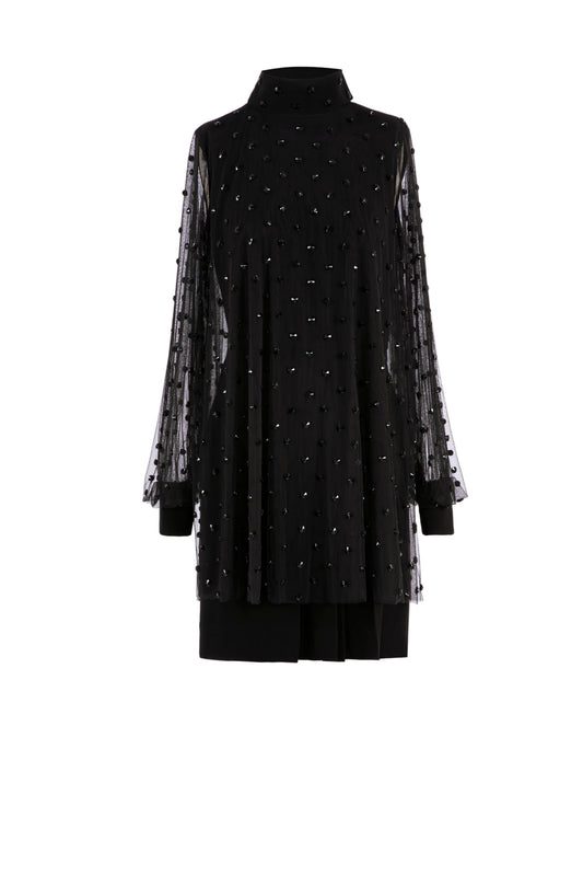 beaded short dressrtwfw24-34jetblack36