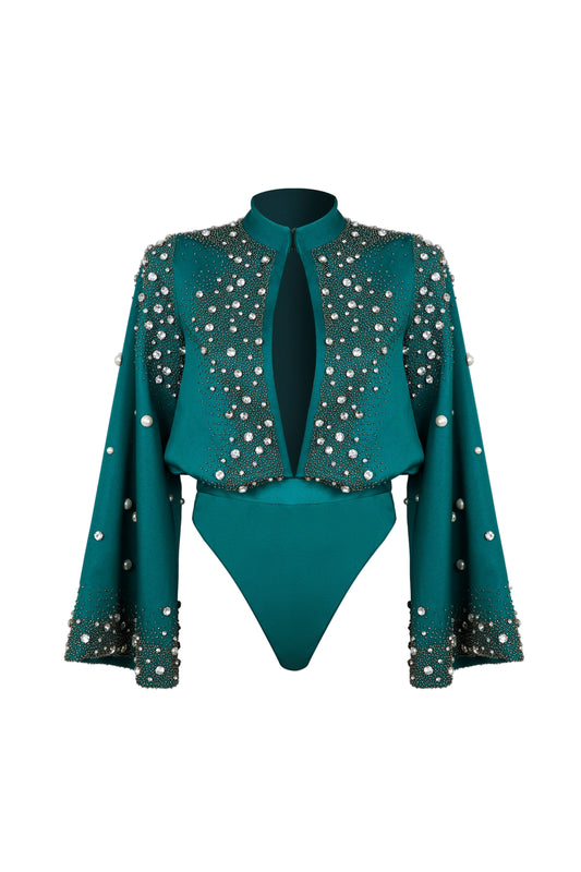 beaded bodysuitrtwfw24-tp-17green38