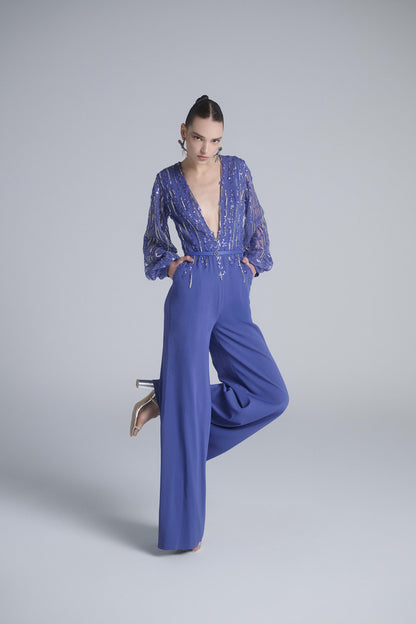 Crepe Beaded Jumpsuit