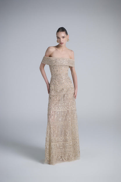 Beaded Tulle Dress