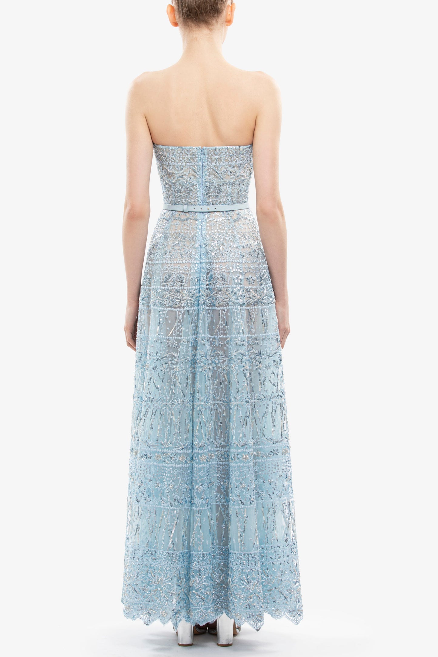 Strapless Beaded Tulle Dress