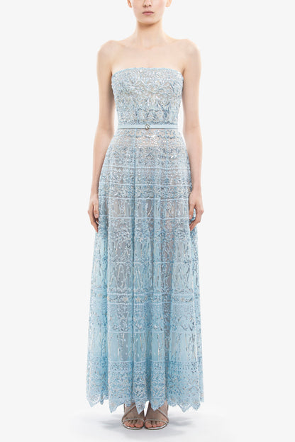 Strapless Beaded Tulle Dress