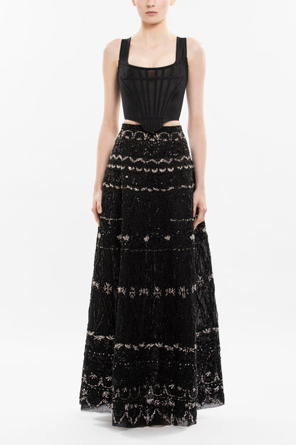 Corset with Beaded Skirt