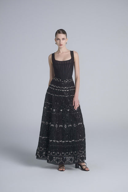 Corset with Beaded Skirt