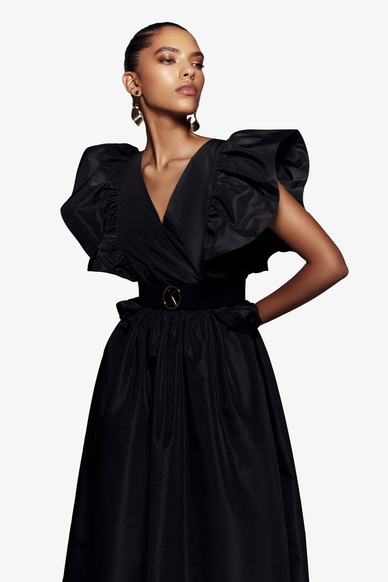 taffeta-dress-with-gathered-sleeves-rtwss24-1