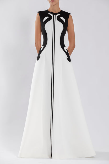 neoprene-dress-with-abstract-contrast-cuts-rtwss24-2