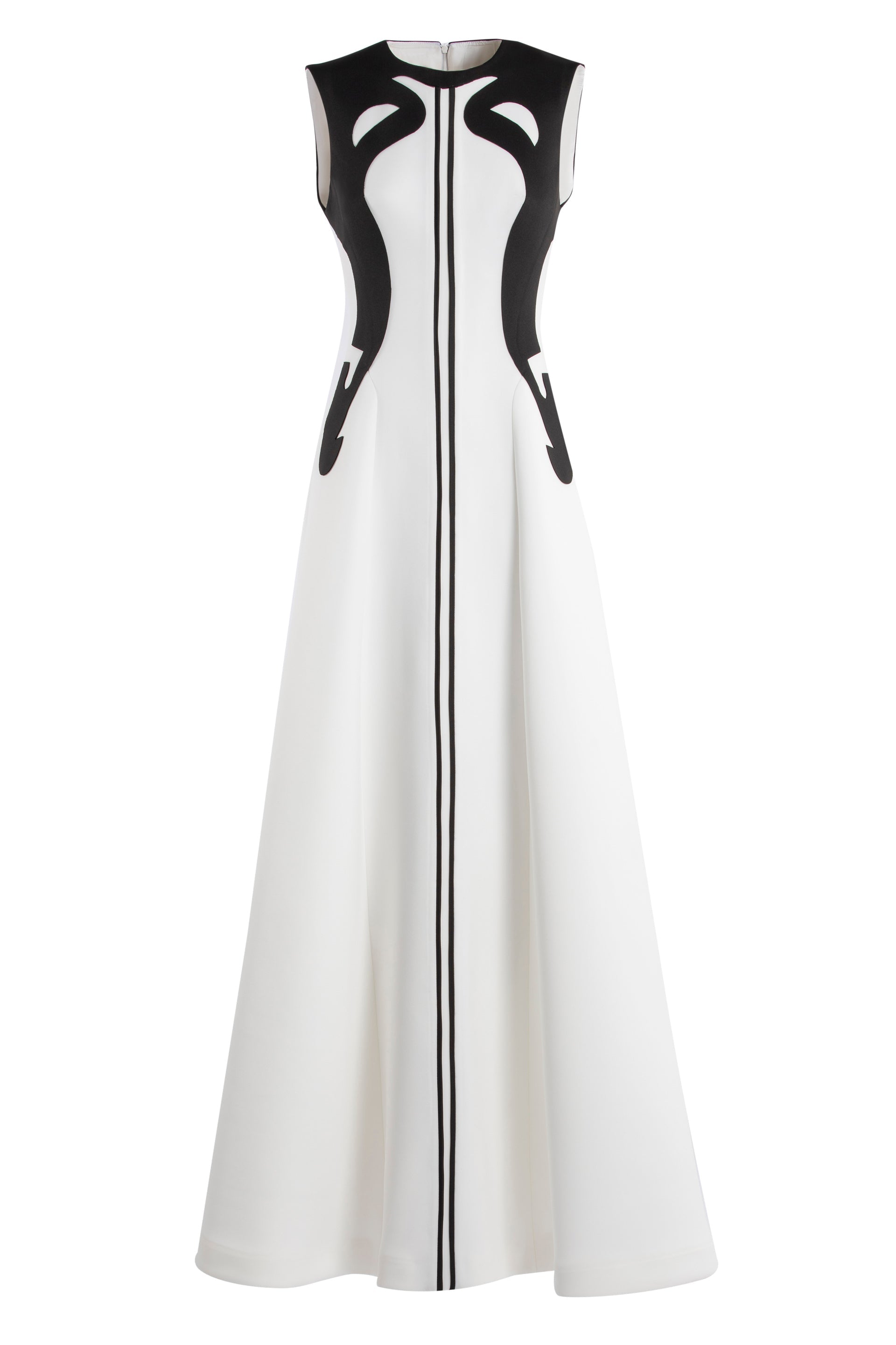 neoprene-dress-with-abstract-contrast-cuts-rtwss24-3