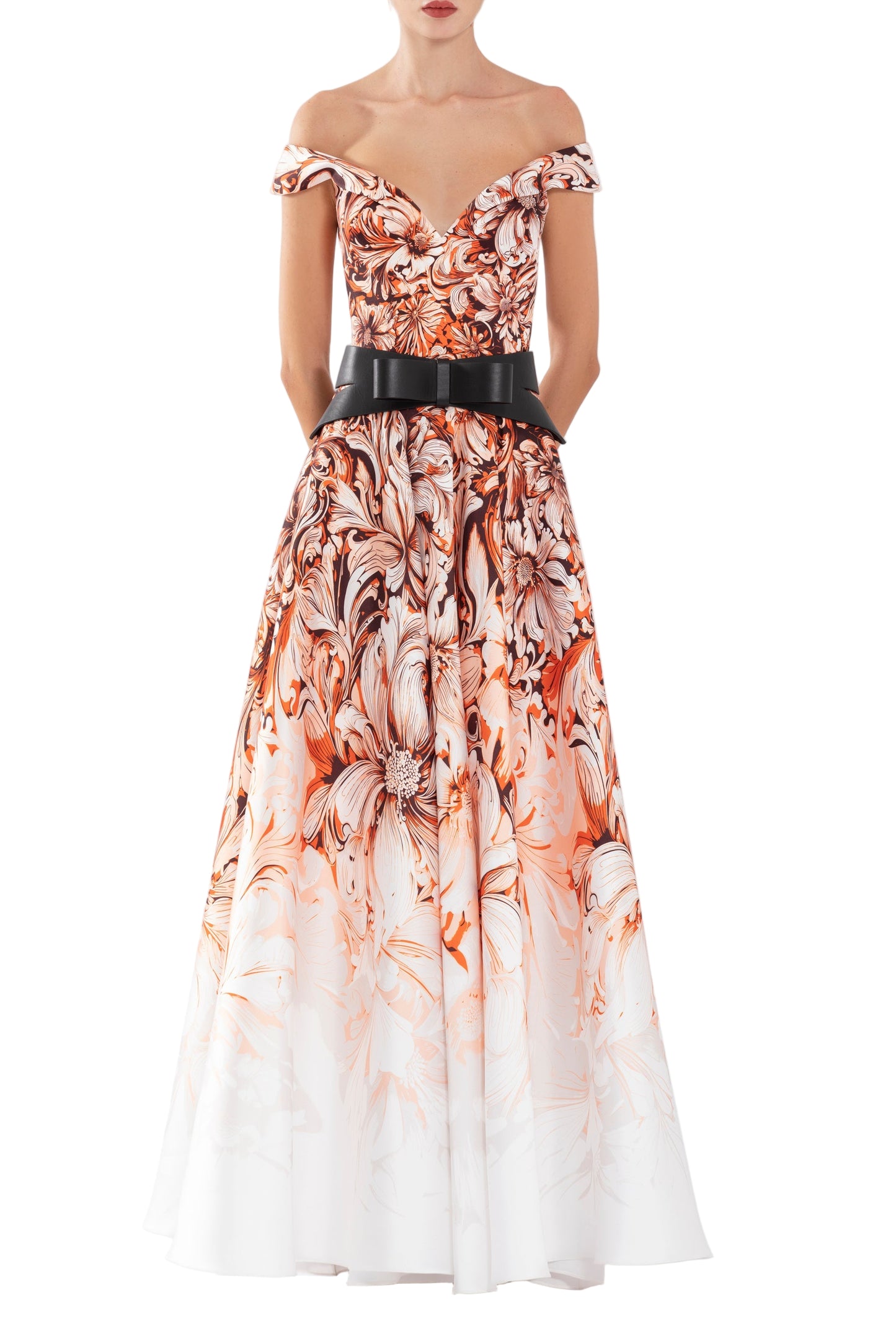mikado-printed-dress-with-off-shoulder-sleeves-rtwss24-1