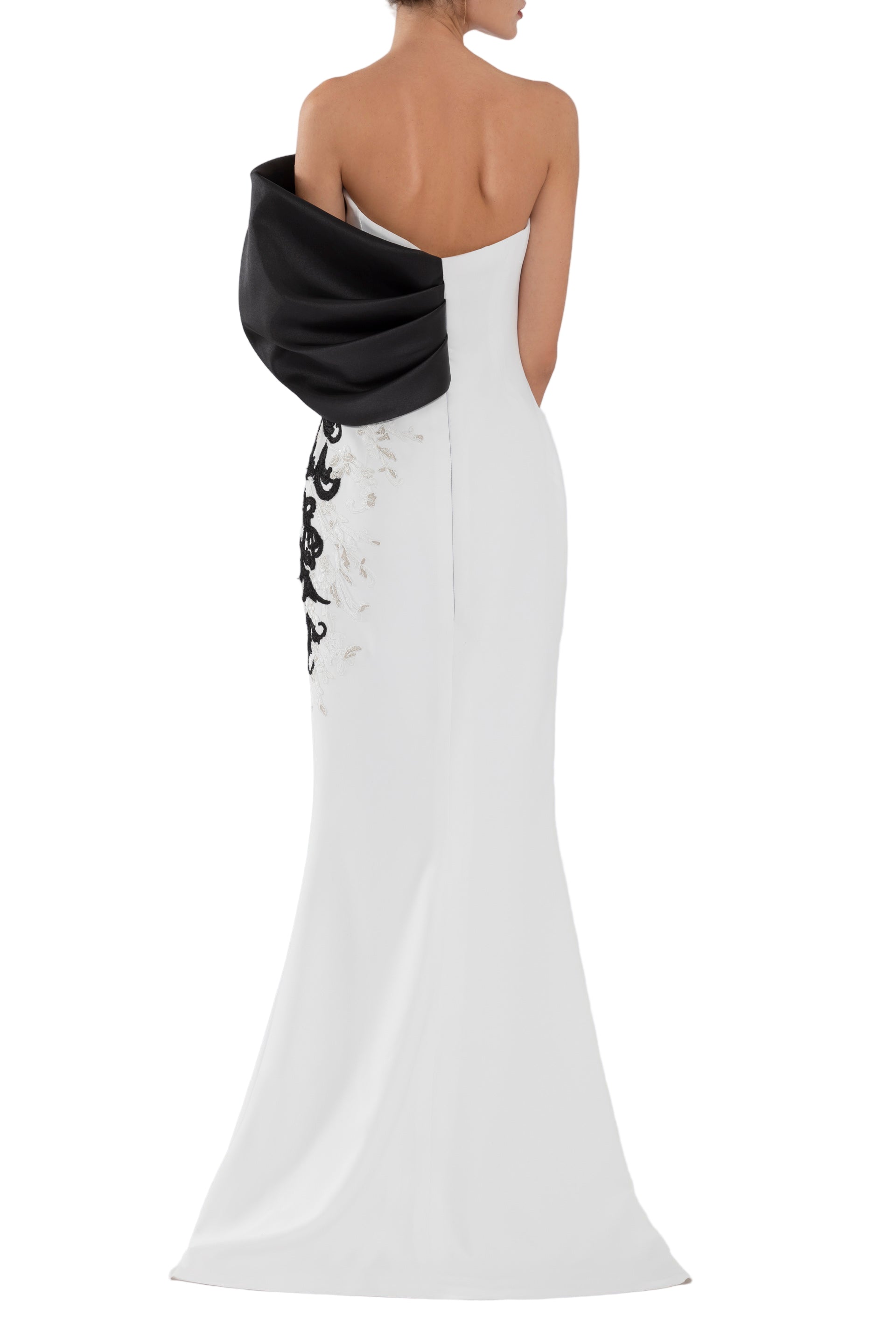 crepe-straight-fit-dress-with-mikado-one-sided,-off-shoulder-sleeve-rtwss24-4