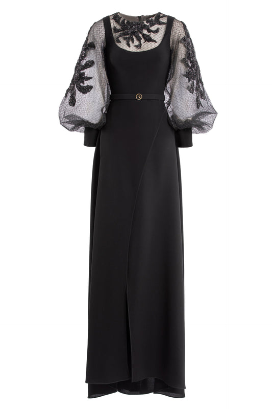 crepe-dress-with-envelope-skirt-and-a-beaded-top-and-sleeves-rtwss24-3