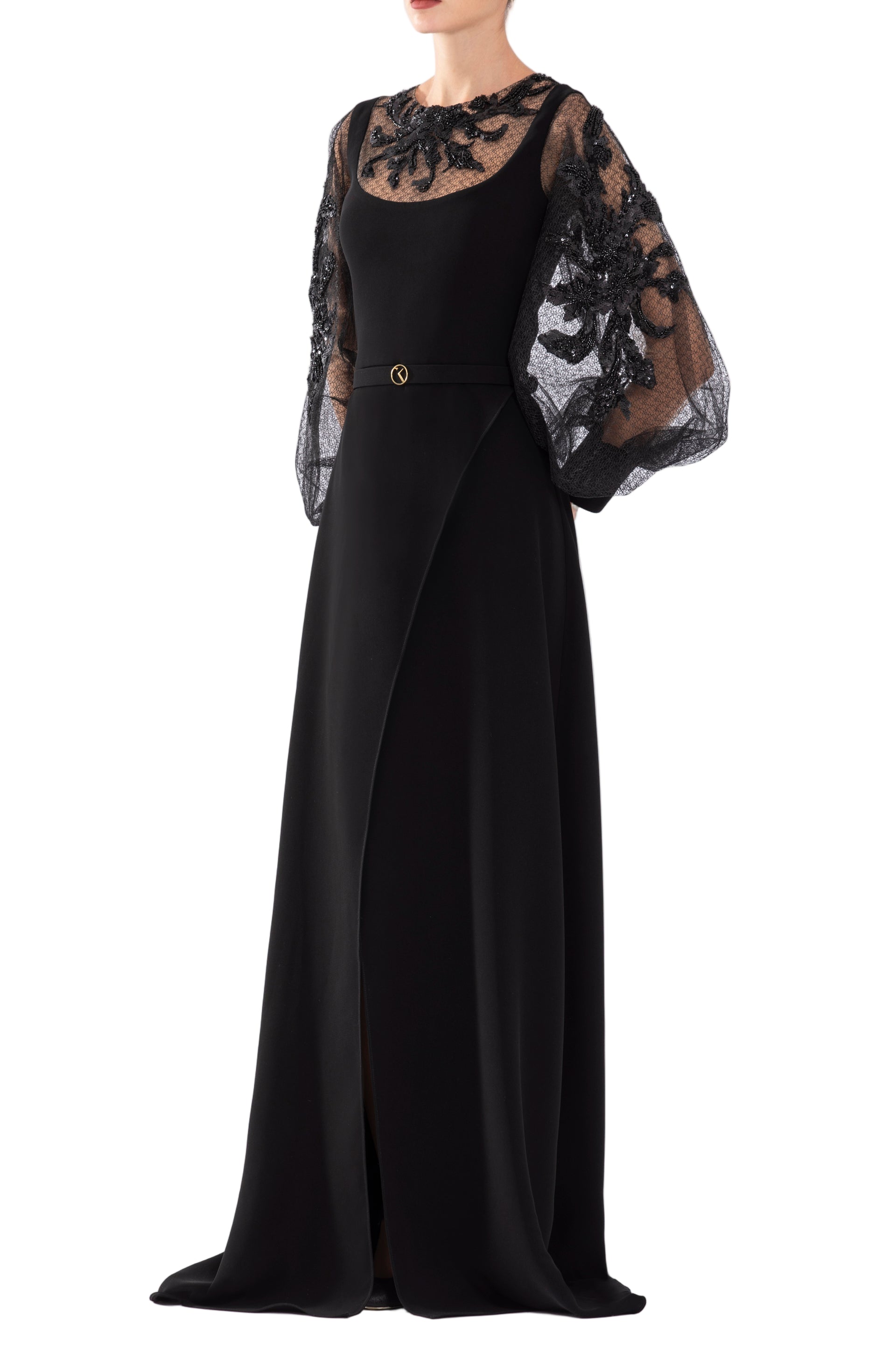 crepe-dress-with-envelope-skirt-and-a-beaded-top-and-sleeves-rtwss24-5