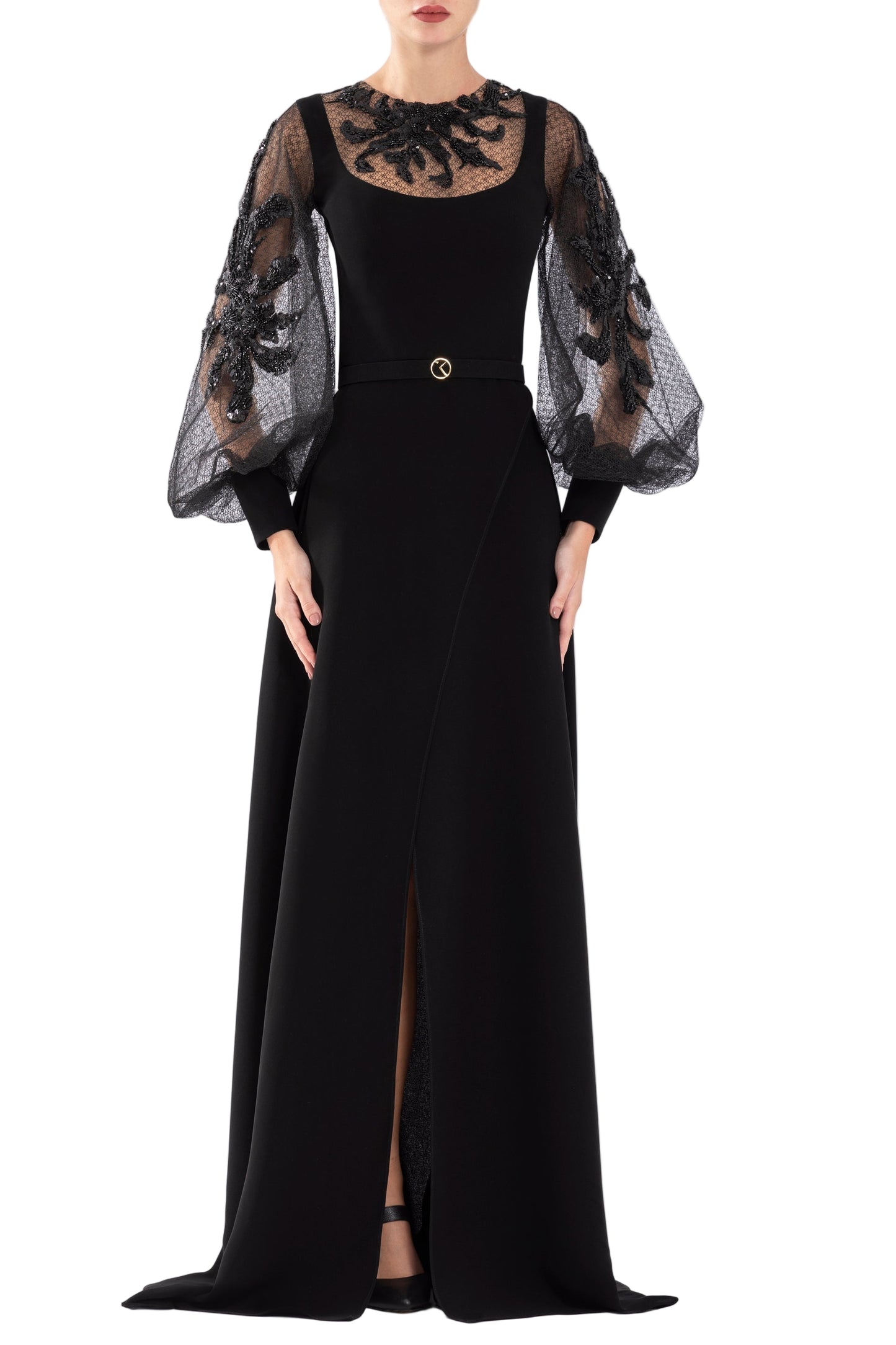 crepe-dress-with-envelope-skirt-and-a-beaded-top-and-sleeves-rtwss24-2