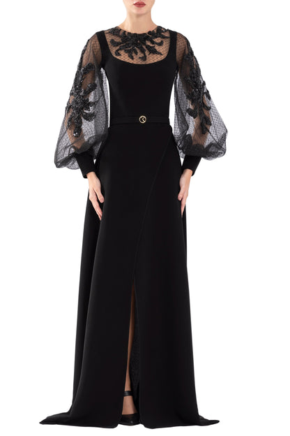 crepe-dress-with-envelope-skirt-and-a-beaded-top-and-sleeves-rtwss24-2