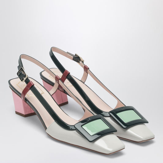 Belle Vivier multicolour patent leather slingback