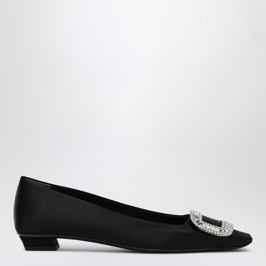Belle Vivier Black Satin Ballerina