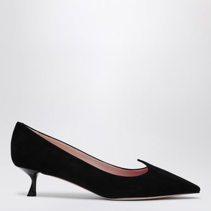 I Love black suede decolletés