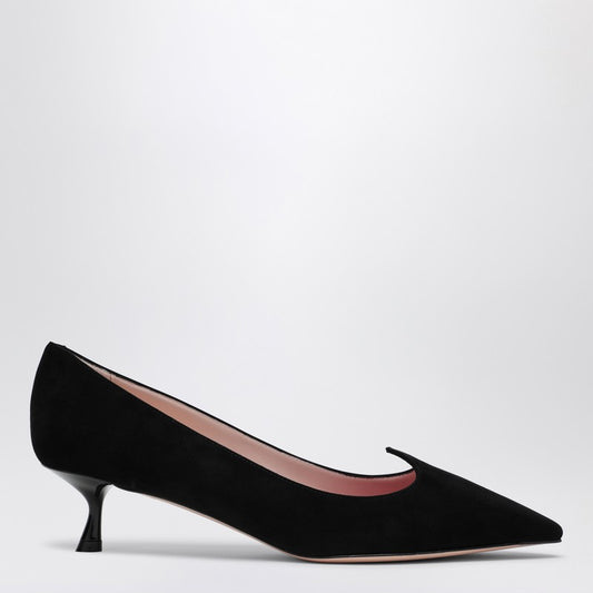 I Love black suede decolletés
