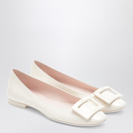 U Look ballet flats in ivory patent leather