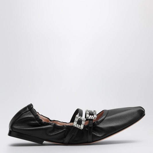 Black Nappa Ballerina With Straps