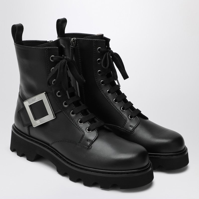 Viv'' Rangers Truck black leather ankle boots