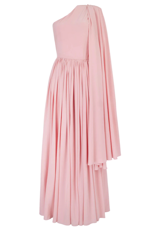 ROCCO DRESS IN SOFT PINK SILK CREPE DE CHINE