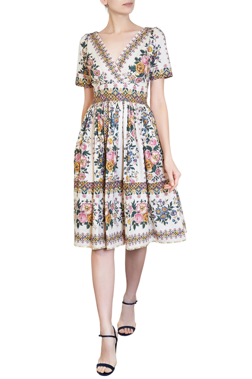 ROSALIE FLORAL COTTON MIDI DRESS
