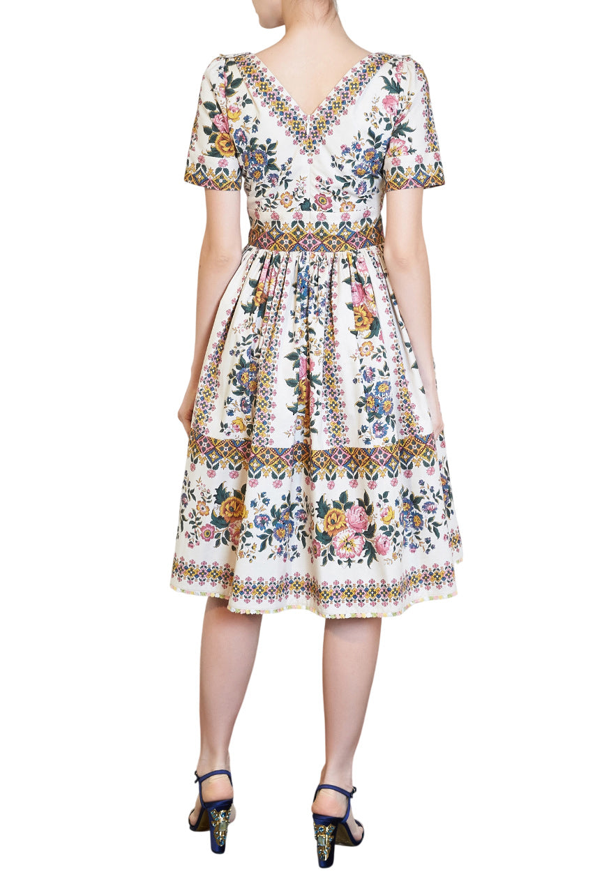 ROSALIE FLORAL COTTON MIDI DRESS