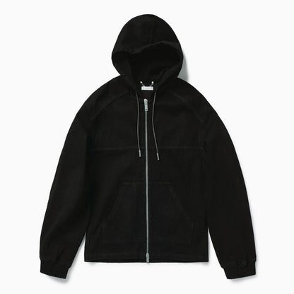 Black Denim Zip Hoodie