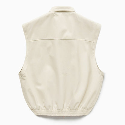 Light Cream Gabardine Zip Up Vest