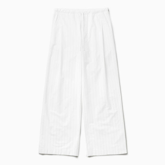 White Striped Boxy Pants