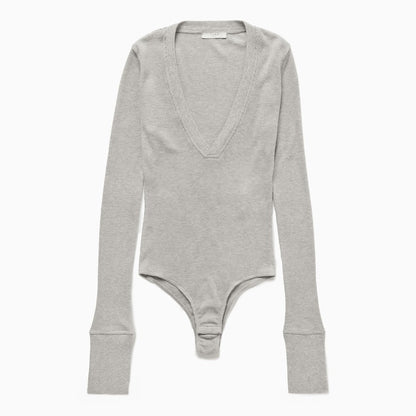 Light Grey Waffle Body V-neck