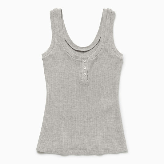 Light Grey Waffle Tank Top
