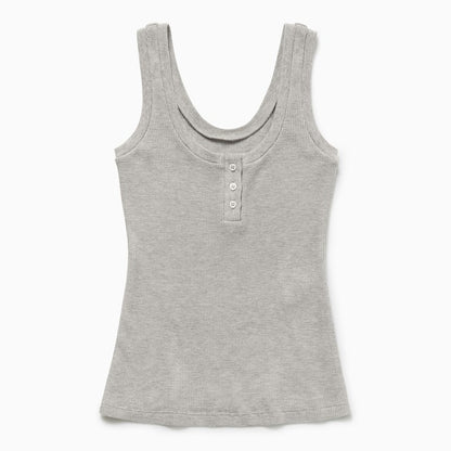 Light Grey Waffle Tank Top