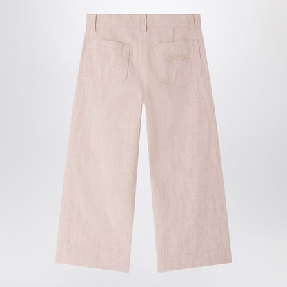 Gersande Trousers In Pink Linen Blend