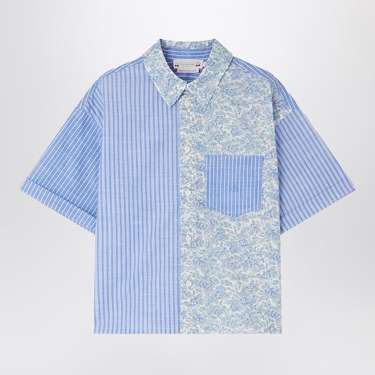 Elyas Patchwork Light Blue Shirt