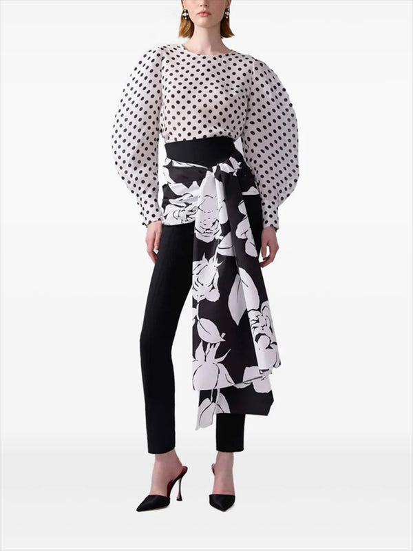 Polka-Dot Silk Blouse