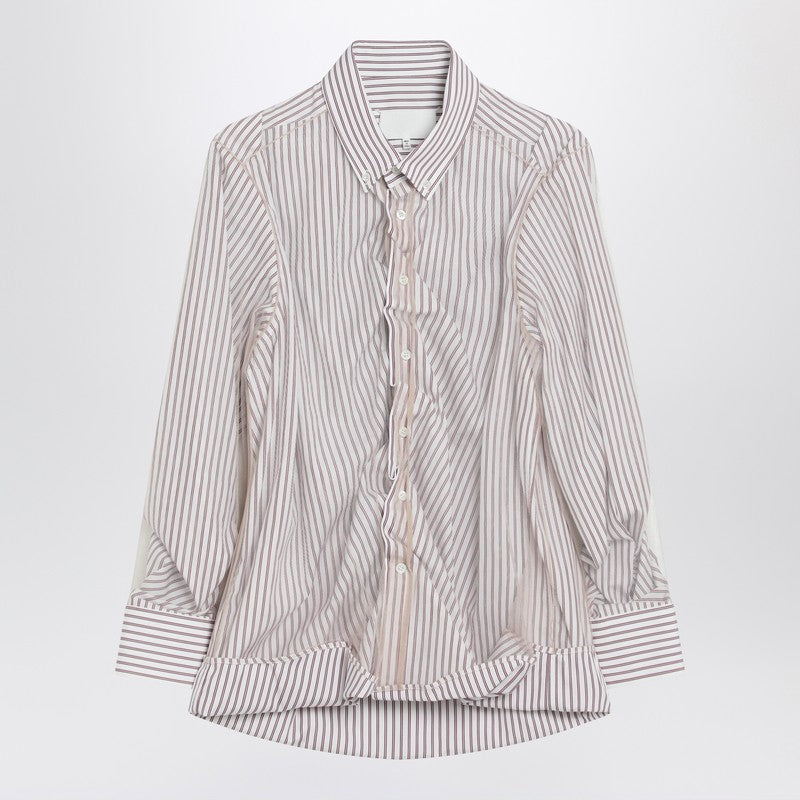 Striped layered tulle shirt