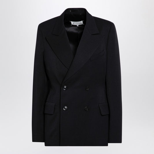 Black Double-Breasted Jacket In Wool
